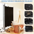 thumbnail image 6 of SUNALLY Rolling Room Dividers 6FT 4 Panel, Folding Privacy Screens with Lockable Wheels, 88" W Portable Wall Divider Room Separation for Porch Living Room Dorm Studio Office, Black, 6 of 7