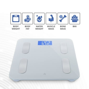 Greater Goods Digital Body Fat Weight Scale: Body Composition Monitor, High-Precision, Backlit Display, 400 lb Capacity, Silver