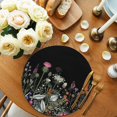 thumbnail image 3 of Round Placemats Set of 4 Butterfly Floral Place Mats Washable Woven Placemat Medieval Flowers Leaves Black Circle Braided Table Mat for Kitchen Dining Table Party Home Decor 15 Inch, 3 of 8