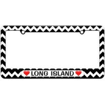 Long Island Love with Hearts License Plate Tag Frame, Multiple Colors