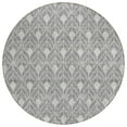thumbnail image 2 of 8' Gray And Light Gray Round Geometric Washable Indoor Outdoor Area Rug, 2 of 5