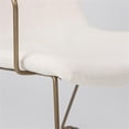thumbnail image 5 of Pemberly Row Cream Fabric Wrap Gold Metal Frame Dining Chair, 5 of 12