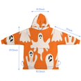 thumbnail image 7 of Orange Halloween Ghosts Blanket Hoodies for Kids 6-13YR Oversize Wearable Blanket Hoodies for Boys Girls Teens, 7 of 7