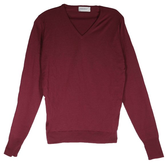 John Smedley Pull-Over Facile à Enfiler pour Hommes Bordeaux - S