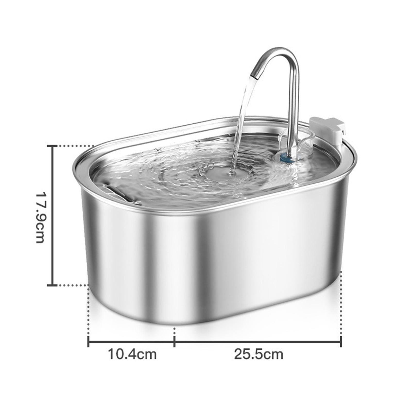 Djiypn Cat Water Fountain, 3.5L/118oz Automatic Stainless Steel Pet Fountain Dog Water Dispenser, Ultra-Quiet Pump and Filters & for Cats, Dogs, Multiple Pets