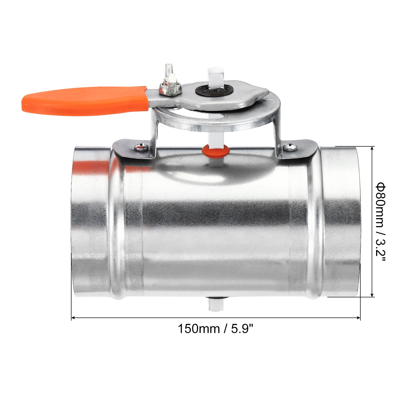 Uxcell 3.2 Inch Manual Control Volume Damper, Galvanized Iron Backdraft Damper for Air Duct, Airflow, Dryer Vent, 150mm
