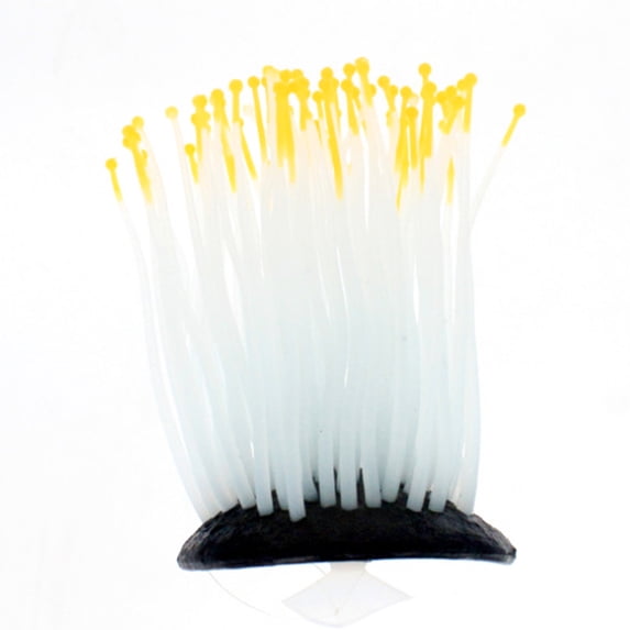 Artificial Coral Plant Aquarium Ornament, Luminous Durable Realistic Silicone Simulation Sea Anemone Landscaping Fish Tank Accessory for Home Decoration