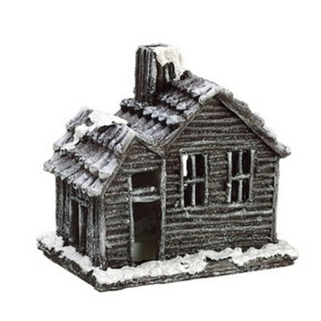 - Country Cabin Lighted Glittered Snowed Flocked House Table Top Christmas Decoration 7