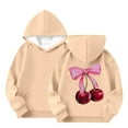 thumbnail image 2 of Asxite Toddler Tops Long Sleeve Hoodie Berry Print Bow with Pockets Fall Winter 3-13 Y, 2 of 6
