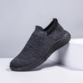 thumbnail image 1 of Zapatillas Casuales Mocasines informales para hombre, zapatos planos transpirables acolchados para uso diario (42 negro) Sywqhk Para Estrenar, 1 of 9