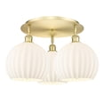 thumbnail image 3 of Innovations Lighting - White Venetian - 3 Light Flush Mount In Modern, 3 of 7