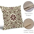 thumbnail image 4 of Brown Burgundy Boho Pillow Covers 16 X 16 Inch Bohemian Ethnic Carpet Style Vintage Flower Print Decorative Throw Pillows Outdoor Linen Square Cushion Case Farmhouse Decor for Home Sofa Bed Set of 2, 4 of 6