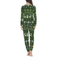 thumbnail image 4 of Renewold Christmas Pajamas Family Sets 2 Pieces Loose Fitting Nightwear Pj Reindeer Xmas Trees Athletic Clothing Size 4XL Women Casual Long Sleeve Sleepwear Tracksuit, 4 of 5