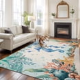 thumbnail image 2 of 8'x10' Area Rugs, Seahorse Coastal Indoor Outdoor Area Rug for Living Room Bedroom, Summer Nautical Starfish Coral Beige Washable Bathroom Rugs Kitchen Floor Carpet Mats Home Decor Aesthetic, 2 of 8