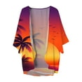 thumbnail image 7 of Women's Casual J Fashion Print Lightweight And Comfortable Beach Vacation Chiffon Cardigan Sun Cardigan Travel Clothes Sun Shirt, 7 of 7