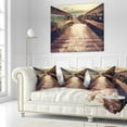 thumbnail image 2 of Designart Vintage Wooden Bridge To Seashore - Seashore Throw Pillow - 16x16, 2 of 4