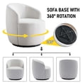 thumbnail image 5 of Swivel Barrel Chair, Velvet 360° Accent Club Armchair, Small Round Single Sofa Chair for Nursery Bedroom, White, 5 of 10