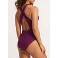 thumbnail image 6 of Dokotoo Women's Purple High Cut One Piece Swimming Retro Suits Swim Suit Cute Monokini Bathing Suits Vintage 1 Piece Swimsuit, 6 of 7
