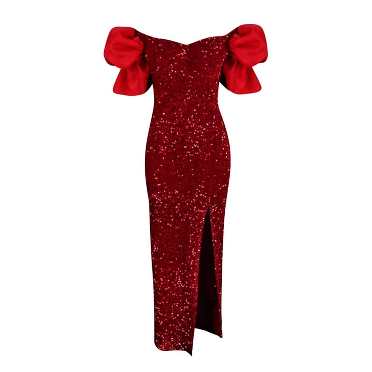 Sexy Solid Color Sequins Ruffle V Neck Evening Dresses Sexy Solid Color Sequins Ruffle V Neck Evening Dresses
