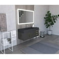 thumbnail image 6 of Nile 48" Black Wood Floating Vanity with Black Top and Gold Trim, 6 of 9