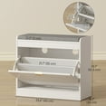 thumbnail image 3 of HOMCOM Banc à Chaussures avec Tiroir Rabattable, Coussin, 5 Paires pour Entrée Blanc, 3 of 10