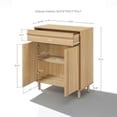 thumbnail image 5 of LuxenHome 31.5" Small Buffet Cabinet with Storage, Oak Accent Cabinet for Living Room, Dining Room, or Entryway, 5 of 8