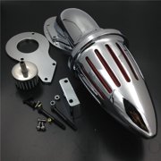 HTT-MOTOR Bullet Air Cleaner Kits Filter For Honda Shadow 600 Vlx600 1999-2012 Chrome