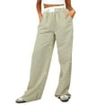 thumbnail image 1 of Pantalon de Détente à Jambes Larges Rayé pour Femmes, Coupe Ample à Rayures Fines, Taille Haute, Bas de Pyjama, 1 of 7