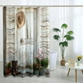 thumbnail image 2 of Barn Door Shower Curtain Set, Rustic Wood Shower Curtain Country Farmhouse Shower Curtains for Bathroom Decor Polyester Fabric-72" x 72", 2 of 13