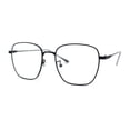 thumbnail image 2 of Classic Rectangle Retro 90s Nerdy Metal Rim Sunglasses Black Clear, 2 of 4