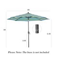 thumbnail image 5 of Ulax Furniture 9Ft Outdoor Sunbrella Tiltable Round Market Umbrella with Aluminum Pole and Crank (Seville Seaside), 5 of 7