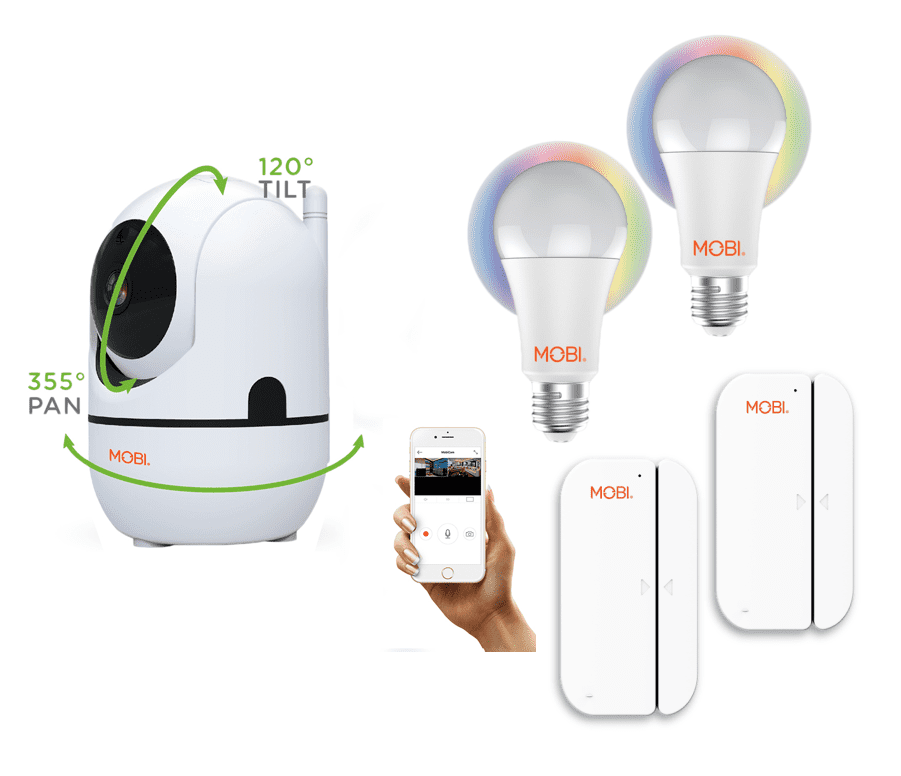 Smart Nursery Baby Monitoring KIT MobiCam HDX Pan & Tilt WiFi Camera, 2 Door & Window Sensors