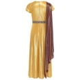 thumbnail image 4 of inlzdz Teens Girls Greek Toga Dress Metallic Wrap Belt Greek Philosopher Maxi Gown Gold 10, 4 of 7