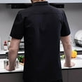 thumbnail image 2 of Chef Jacket Short Sleeve Cooking Clothes Simple Chef Food Service Coat for Restaurant Black XL, 2 of 8