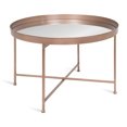 thumbnail image 1 of Kate and Laurel Celia Metal Foldable Round Accent Coffee Table, 28.25" x 28.25" x 19", Mirrored Surface and Rose Gold Frame, Modern Minimalist Design And Detachable Magnetic Tabletop, 1 of 7