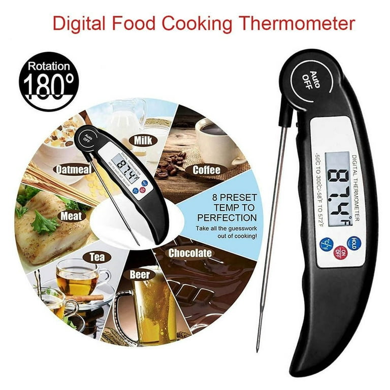Digital kitchen thermometer Household thermometer Oven thermometer Cooking  thermometer, long probe, corrosion protection, ° C / ° F switchable for