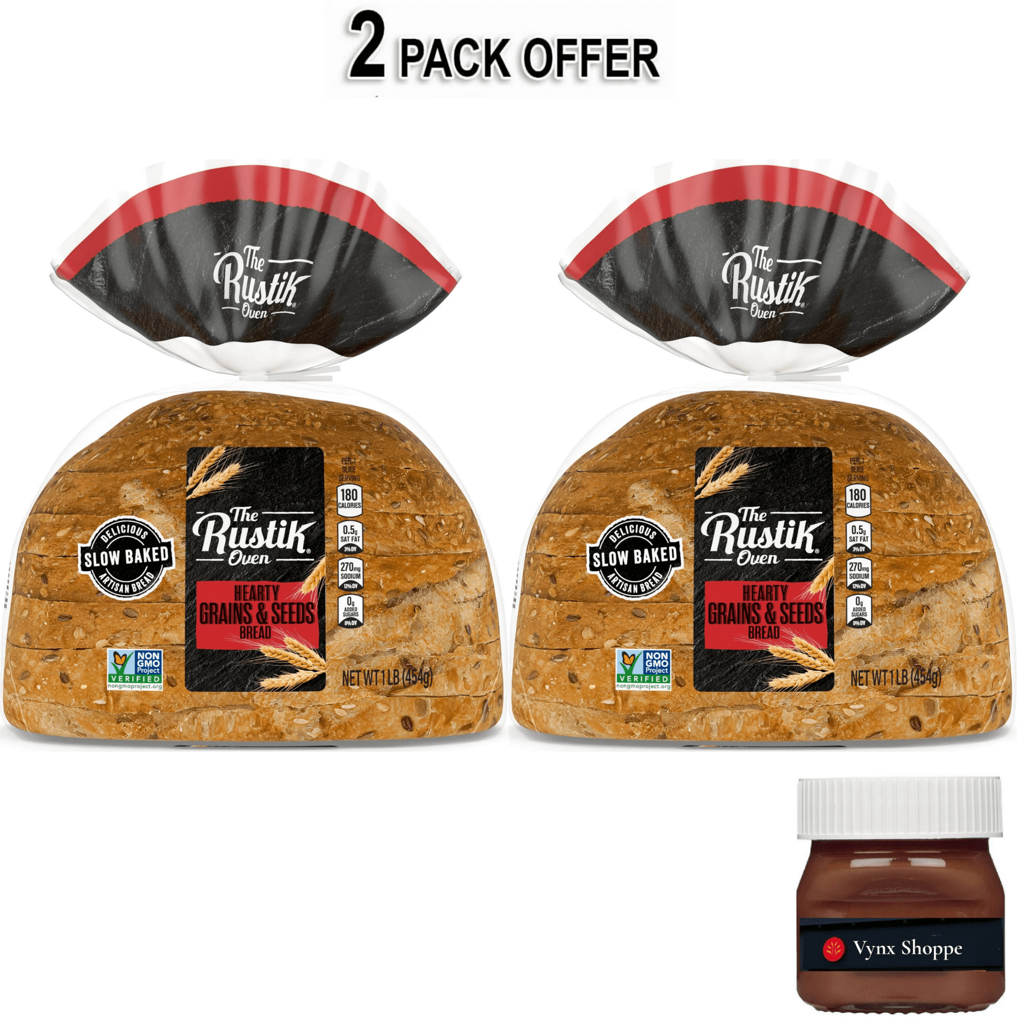 The Rustik Oven Hearty Grains & Seeds Bread 16 oz Whole Grain Seeded Bread