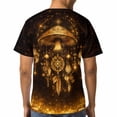 thumbnail image 5 of LAOLIUSN Men's Mushroom Graphic T Shirt, Psychedelic Fantasy Glow Tee, All Over Print Crew Neck Short Sleeve Shirt, S-4XL, 5 of 7