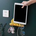 thumbnail image 2 of Fdelink Creative Phone Stand,Tablet Charger Holder,Creative Phone and Tablet Charging Stand with 4 Hooks Wall Mounted Bedroom Organizer,Blue Dock,Bracket*1, 2 of 4