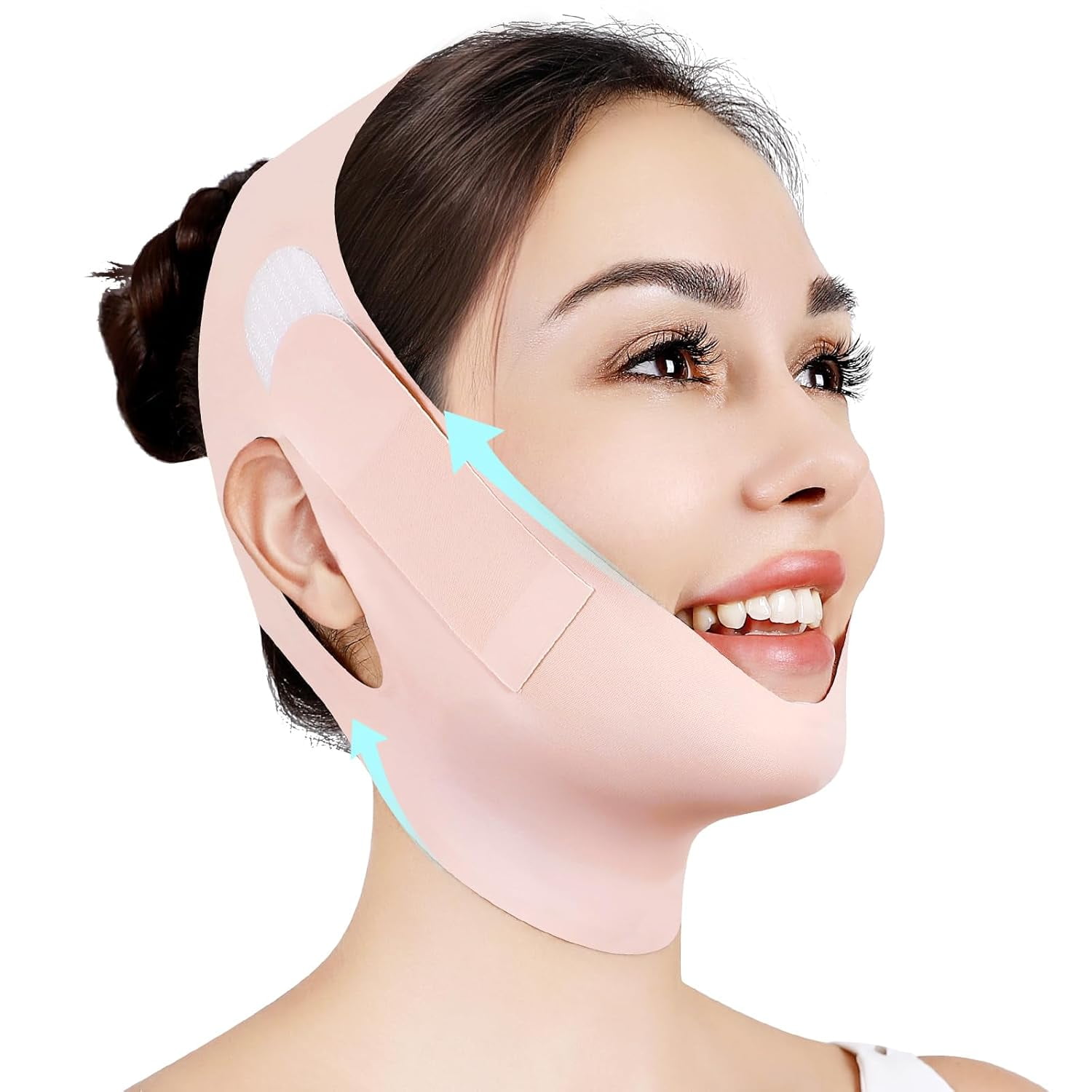 Unbranded Ice Silk Adjustable Anti-Snoring Chin Strap with Chin Strap, Pink
