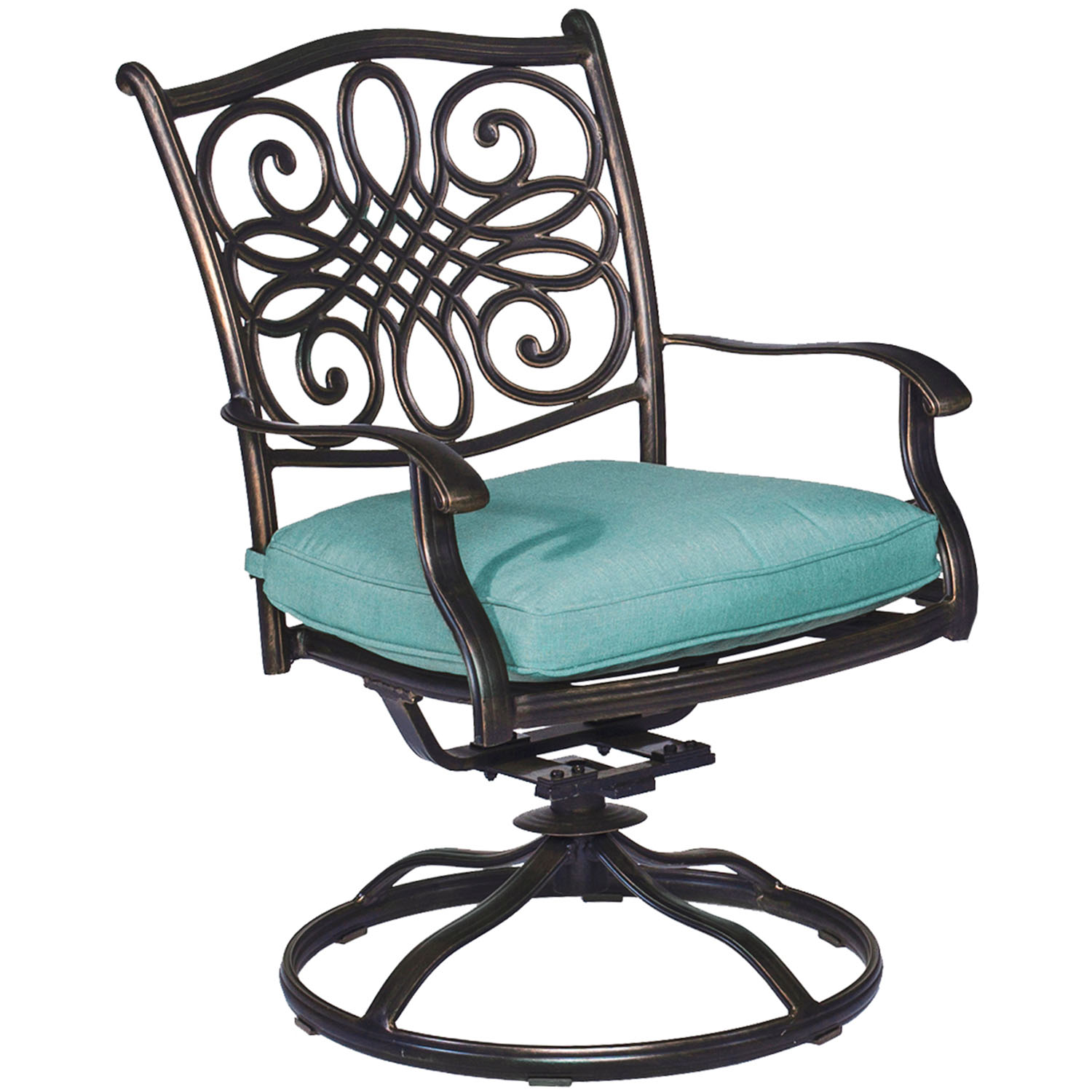 Cambridge Seasons 5-Piece Dining Set in Blue with 48 In. Glass-top Table