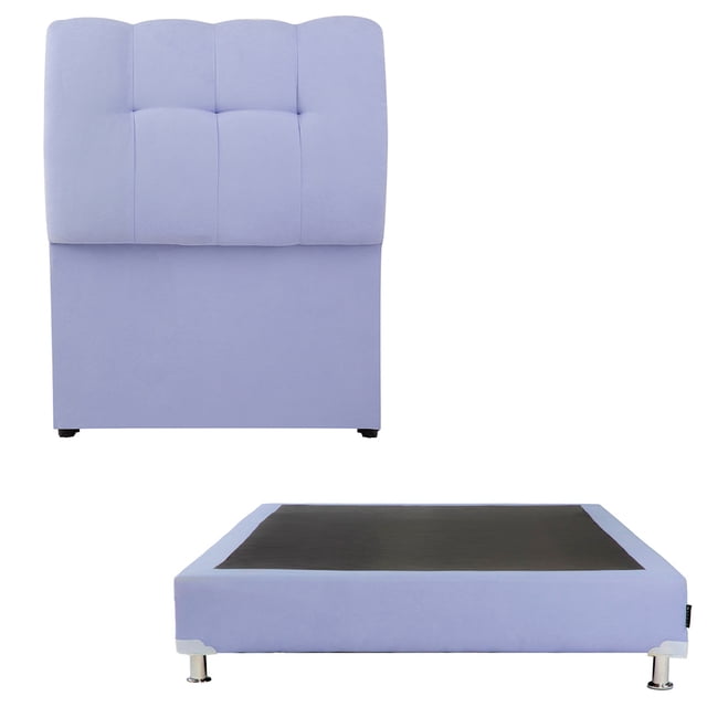 Box Base Cama Individual + Cabecera Nube Lila