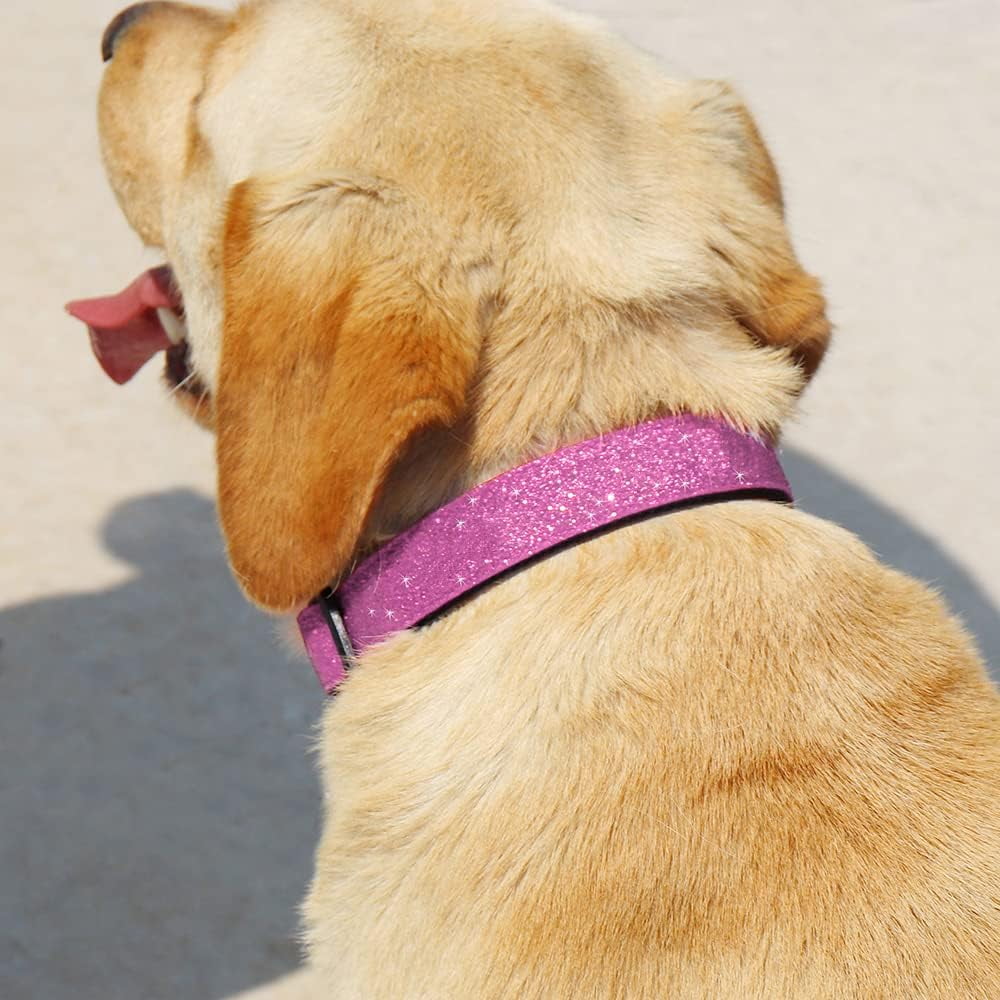 XINQIHANG Glittering Bling Dog Collar Comfy Durable Dog Collar for Small Medium Large Dogs with Eco Friendly Plastic Buckle Adjustable Stylish
