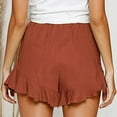 thumbnail image 4 of Viikei Womens Shorts Clearance Shorts for Women Plus Size Women's Shorts Pull on Fashion Shorts Summer Casual Loose Solid High Waist Ruffles Short, 4 of 6