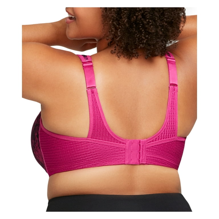 Exclare Racerback Full Figure Underwire Women's Front Close Bra Plus Size  Seamless Unlined Bra For Large Bust(Pink,42D)