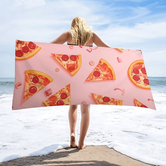 Fun Pizza Oversized -Washed Lightweight Quick Dry Beach Towels - 32"x63"