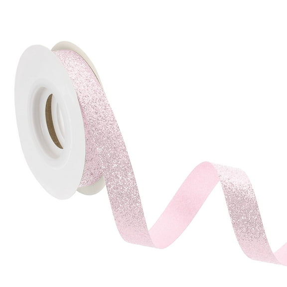 5/8" x 10 Yards Sparkle Ribbons, Gift Wrapping Crafts Cut Edge Ribbon, Pink