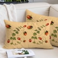 thumbnail image 2 of Ladybugs Eucalyptus Pillow Protectors with Zipper Standard Size, Spring Botanical Leaves Yellow Soft Brushed Microfiber Breathable Throw Pillow Covers, Pillowcase for Couch Sofa Bedroom 20"x26", 2 of 9