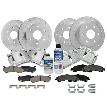 Detroit Axle - Brake Kit for Suburban Silverado Sierra 1500 Chevy Tahoe GMC Yukon, 12'' Front & 12.99'' Rear Drilled Brake Rotors Ceramic Brake Pads Brake Calipers Replacement