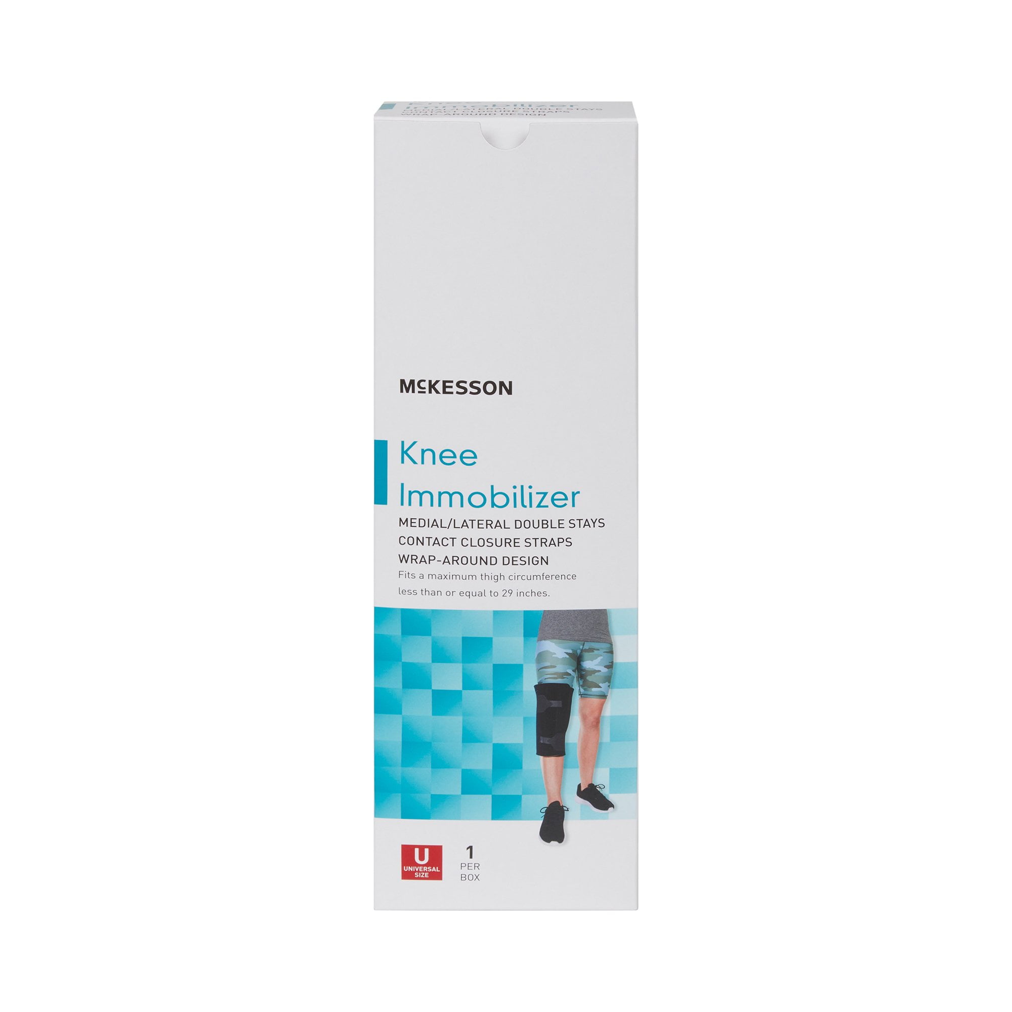 McKesson Knee Immobilizer Brace for Injuries or Surgery - One Size, 12 in L, 1 Ct